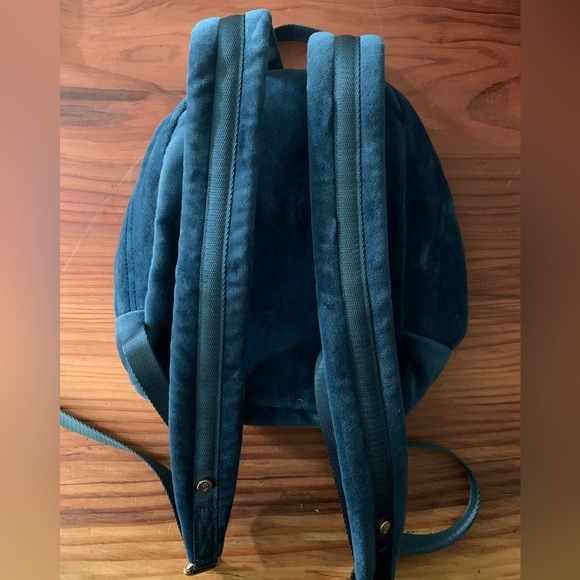 NWT Juicy Couture Black Label Teal Velour Mini Backpack! - Picture 5 of 10
